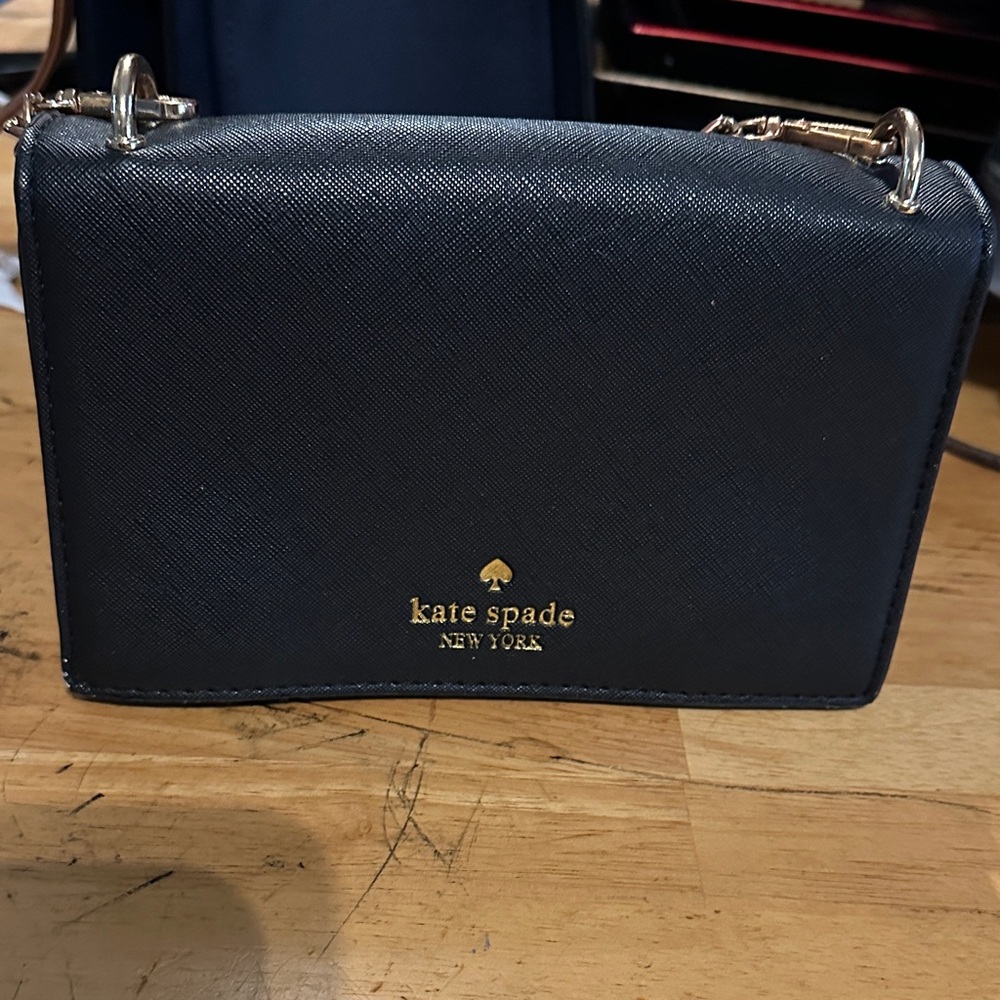 Kate Spade Navy Crossbody Bag with Gold Accents